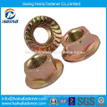 DIN 6923 Made in China in Stock YZP/ Color Zinc Plated Steel Flange Nut